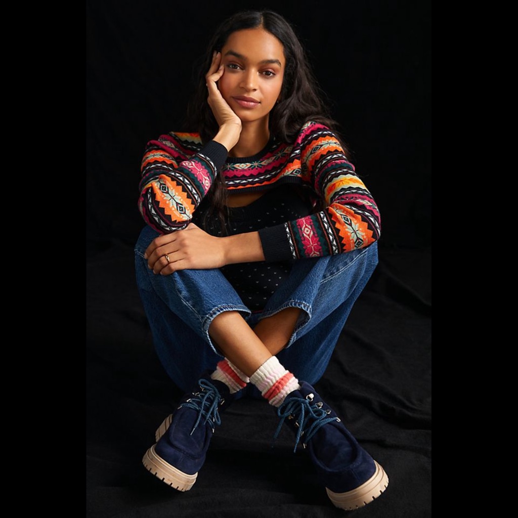 Anthropologie Maeve Abstract Sweater Shrug
